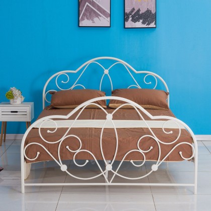 Κρεβάτι ARIEL Μεταλλικό Semy Glossy White 210x155x110cm