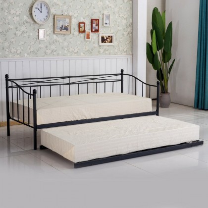 Κρεβάτι AUDREY Μεταλλικό Sandy Black 210x99x91cm