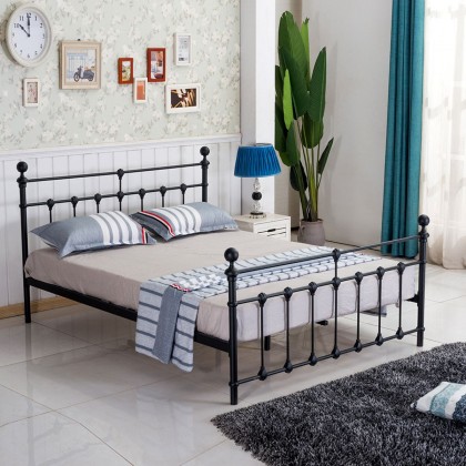 Κρεβάτι IRENE Μεταλλικό Sandy Black 212.5x161x68cm