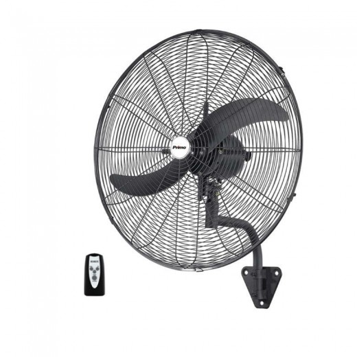 Ανεμιστήρας Τοίχου PRWF-80511 Primo 20'' 50εκ. Βιομηχανικός 140W Με Τηλεχειριστήριο Μαύρος