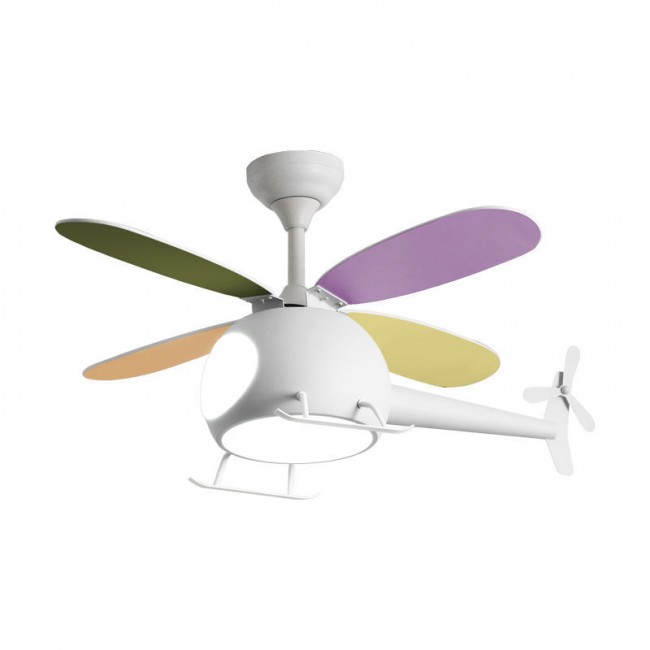 Ανεμιστήρας Οροφής Helicopter PRCF-80679 Primo Kids Series DC 98εκ. Με Τηλεχειριστήριο LED 4Φτερά Λευκός
