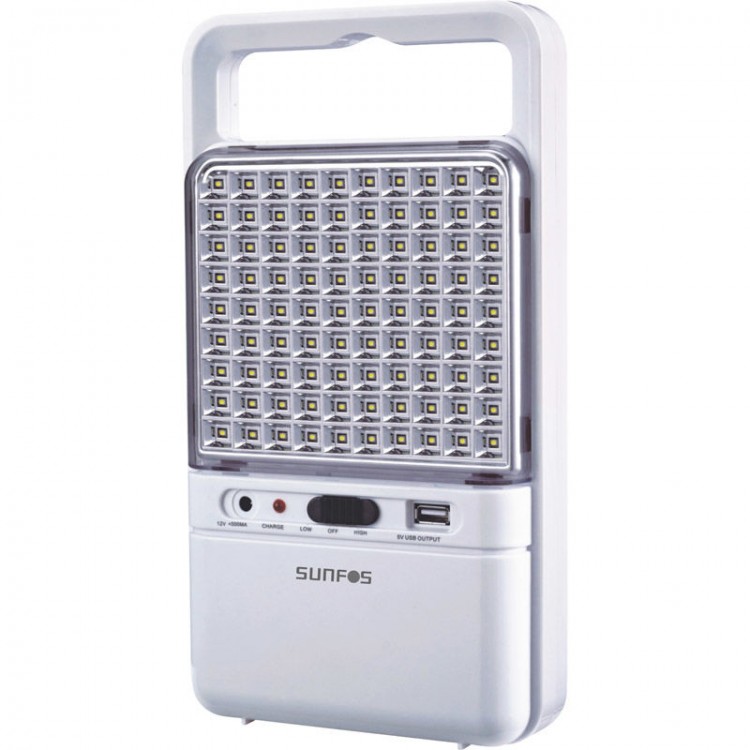 Φωτιστικό Ασφαλείας SUΕL-30145 Sunfos 90Led Με θύρα USB 6V 4.5Ah Λευκό