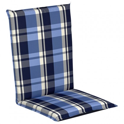 Μαξιλάρι υφασμάτινο για καρέκλα με χαμηλή πλάτη σε καρώ μπλε 94x43x5εκ.