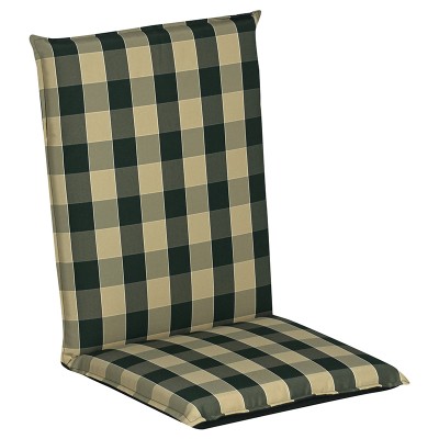 Μαξιλάρι υφασμάτινο για καρέκλα με χαμηλή πλάτη σε καρώ σκούρο πράσινο 94x43x5εκ.