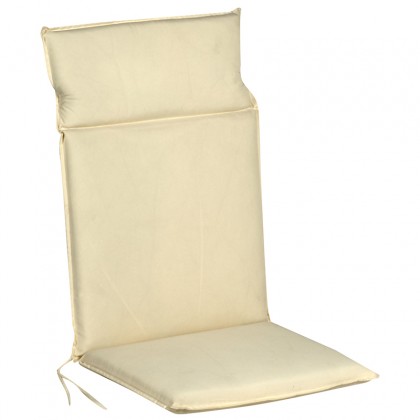Μαξιλάρι υφασμάτινο για καρέκλα με ψηλή πλάτη σε χρώμα κρεμ 114x48x5εκ.