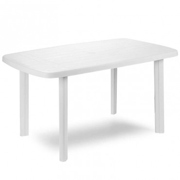 Τραπέζι κήπου Faro από πολυπροπυλένιο σε χρώμα λευκό 137x85x72εκ.
