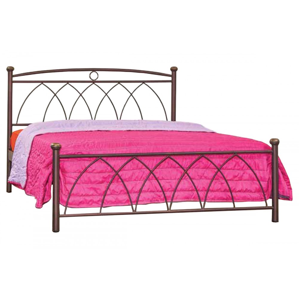 Κρεβάτι N23 μεταλλικό διπλό σε σκουριά/χρυσό χρώμα 150x200εκ.