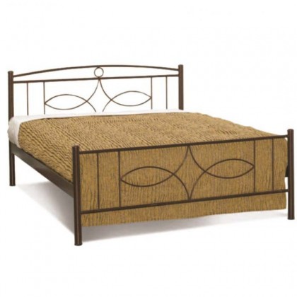 Κρεβάτι N15 μεταλλικό διπλό σε χάλκινο χρώμα 150x200εκ.