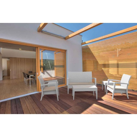 Σαλόνι κήπου σετ 4 τεμαχίων σε χρώμα λευκό MIAMI LOUNGE SET SIESTA