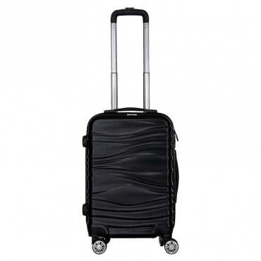 Βαλίτσα καμπίνας μικρή ABS σκληρή σε χρώμα μαύρο 37x22x57 εκ.