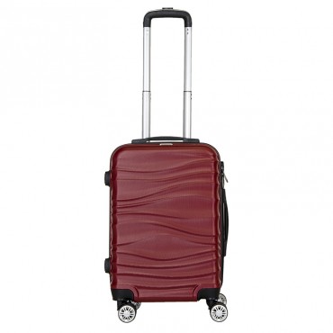 Βαλίτσα καμπίνας μικρή ABS σκληρή σε χρώμα μπορντώ 37x22x57 εκ.