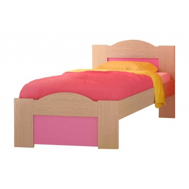Παιδικό κρεβάτι ημίδιπλο "ΚΥΜΑ" δρυς-ροζ 110x190εκ.