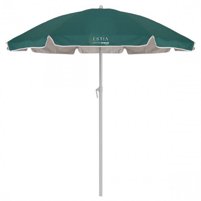 ESTIA ΟΜΠΡΕΛΑ ΘΑΛΑΣΣΗΣ TEAL GREEN ΜΕ ΠΡΟΣΤΑΣΙΑ UPF 50+ ΜΕΤΑΛΛΙΚΗ 1.8m