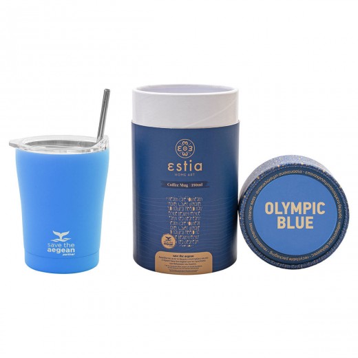 ESTIA ΘΕΡΜΟΣ COFFEE MUG SAVE THE AEGEAN 350ml OLYMPIC BLUE