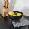ESTIA ΣΟΥΡΩΤΗΡΙ ΖΥΜΑΡΙΚΩΝ BAMBOO ESSENTIALS ΜΕΤΑΛΛΙΚΟ ΜΕ ΛΑΒΕΣ 24x24x13.7cm ΜΑΥΡΟ