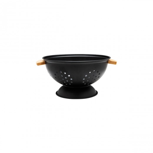 ESTIA ΣΟΥΡΩΤΗΡΙ ΖΥΜΑΡΙΚΩΝ BAMBOO ESSENTIALS ΜΕΤΑΛΛΙΚΟ ΜΕ ΛΑΒΕΣ 24x24x13.7cm ΜΑΥΡΟ