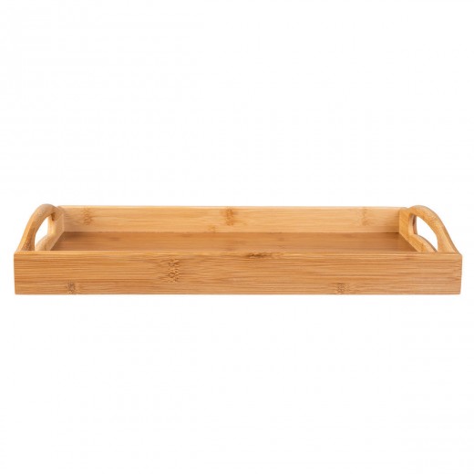 ESTIA ΔΙΣΚΟΣ ΣΕΡΒΙΡΙΣΜΑΤΟΣ BAMBOO ESSENTIALS ΜΕ ΛΑΒΕΣ ΜΕΤΑΦΟΡΑΣ 44x29.5x5.5cm