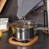 ESTIA ΒΑΣΗ ΜΑΓΕΙΡΙΚΟΥ ΣΚΕΥΟΥΣ BAMBOO ESSENTIALS MEΤΑΛΛΙΚΗ 17x17x1cm ΜΑΥΡΟ