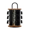 ESTIA ΒΑΣΗ ΜΠΑΧΑΡΙΚΩΝ BAMBOO ESSENTIALS ΜΕ 12 ΓΥΑΛΙΝΑ ΔΟΧΕΙΑ ΠΕΡΙΣΤΡΕΦΟΜΕΝΗ ΜΑΥΡΗ