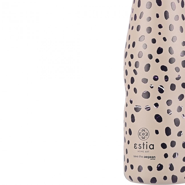 ESTIA ΘΕΡΜΟΣ TRAVEL FLASK SAVE THE AEGEAN 500ml LEOPARD TAUPE