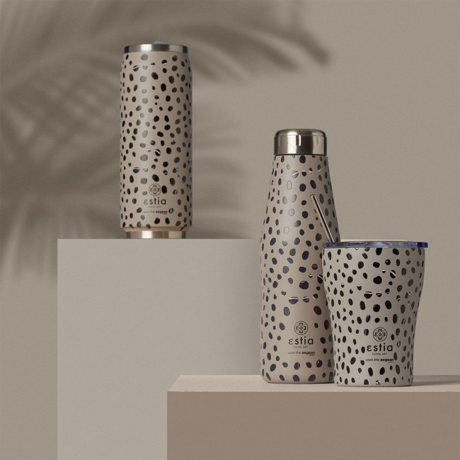 ESTIA ΘΕΡΜΟΣ TRAVEL FLASK SAVE THE AEGEAN 500ml LEOPARD TAUPE