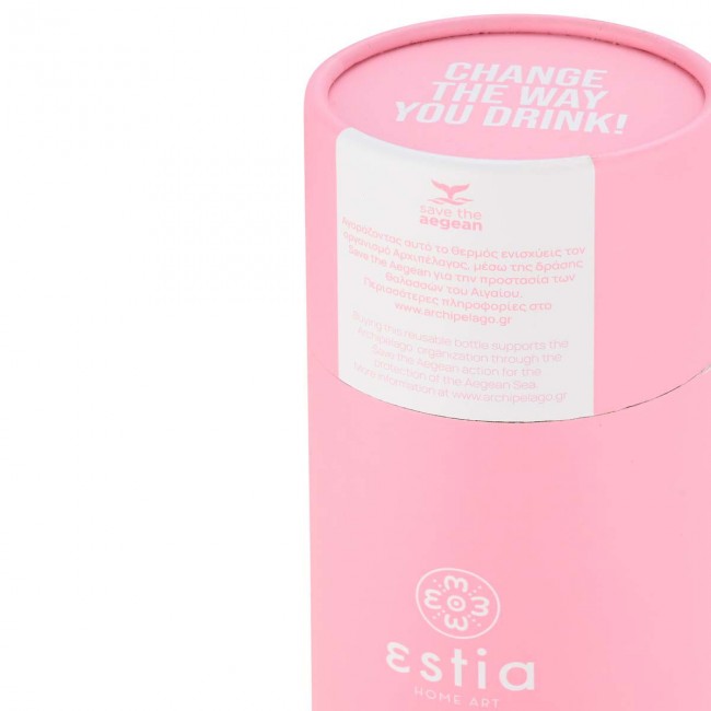 ESTIA ΘΕΡΜΟΣ TRAVEL FLASK SAVE THE AEGEAN 750ml BLOSSOM ROSE