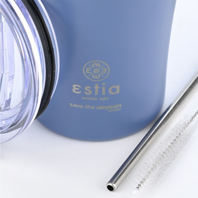 ESTIA ΘΕΡΜΟΣ COFFEE MUG SAVE THE AEGEAN 500ml DENIM BLUE ESTIA ΘΕΡΜΟΣ COFFEE MUG SAVE THE AEGEAN 500ml DENIM BLUE