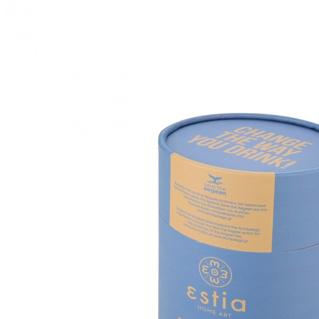 ESTIA ΘΕΡΜΟΣ COFFEE MUG SAVE THE AEGEAN 500ml DENIM BLUE ESTIA ΘΕΡΜΟΣ COFFEE MUG SAVE THE AEGEAN 500ml DENIM BLUE