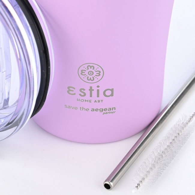 ESTIA ΘΕΡΜΟΣ COFFEE MUG SAVE THE AEGEAN 500ml LAVENDER PURPLE ESTIA ΘΕΡΜΟΣ COFFEE MUG SAVE THE AEGEAN 500ml LAVENDER PURPLE