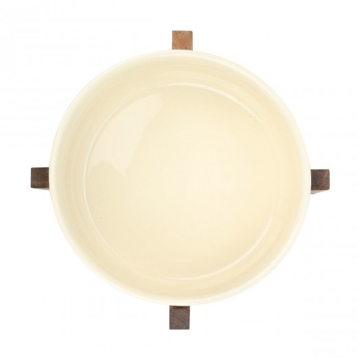 ESTIA ΣΑΛΑΤΙΕΡΑ ALLURE 28cm ΜΕ ΒΑΣΗ  IVORY