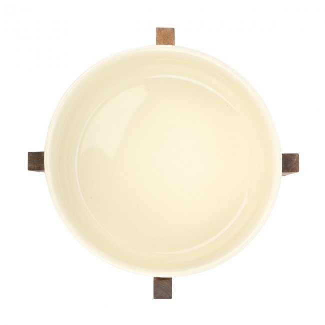ESTIA ΣΑΛΑΤΙΕΡΑ ALLURE 28cm ΜΕ ΒΑΣΗ  IVORY