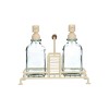 ESTIA ΔΟΧΕΙΑ ΥΓΡΟΥ ΠΙΑΤΩΝ ALLURE 2x300ml ΜΕ ΜΕΤΑΛΛΙΚΗ ΒΑΣΗ &amp; ΘΗΚΗ ΓΙΑ ΣΦΟΥΓΓΑΡΙ IVORY