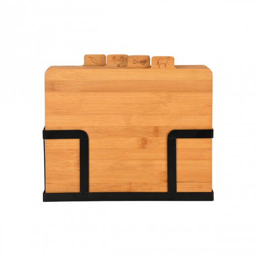 ESTIA ΣΕΤ ΕΠΙΦΑΝΕΙΕΣ ΚΟΠΗΣ BAMBOO ESSENTIALS 5 ΤΕΜ ΜΕ ΜΑΥΡΗ ΜΕΤΑΛΛΙΚΗ ΒΑΣΗ