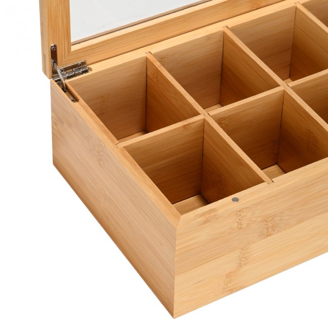 ESTIA ΚΟΥΤΙ ΑΠΟΘΗΚΕΥΣΗΣ ΒΑΜΒΟΟ 8 ΘΗΚΕΣ 31x19x9cm ΜΕ ΚΑΠΑΚΙ