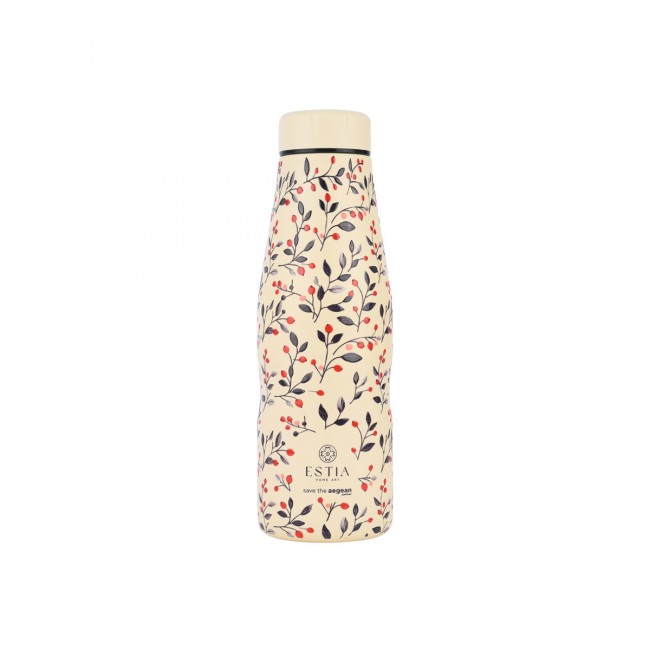 ESTIA ΘΕΡΜΟΣ TRAVEL FLASK SAVE THE AEGEAN 500ml BLOOM  BEIGE