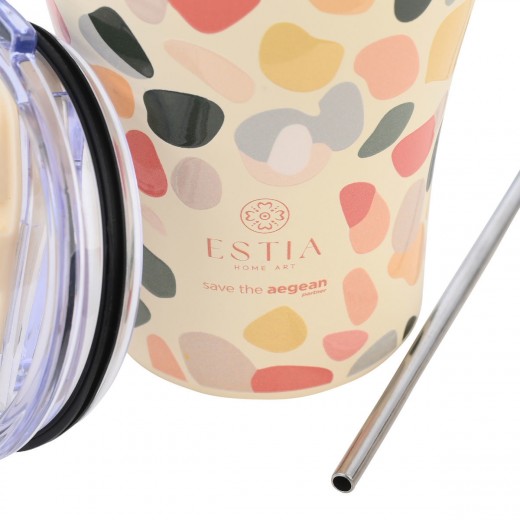 ESTIA ΘΕΡΜΟΣ COFFEE MUG SAVE THE AEGEAN 350ml HUE PEBBLES