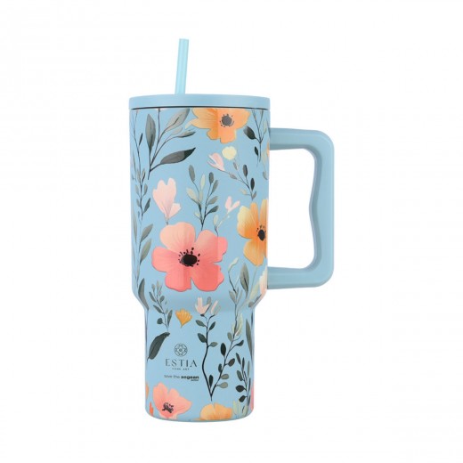 ESTIA ΘΕΡΜΟΣ STRAW TUMBLER XL SAVE THE AEGEAN 900ml SKY GARDEN