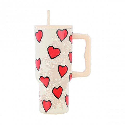 ESTIA ΘΕΡΜΟΣ STRAW TUMBLER XL SAVE THE AEGEAN 900ml TENDER LACE