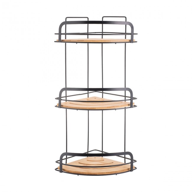 ESTIA ΕΤΑΖΕΡΑ BAMBOO ESSENTIALS ΜΕΤΑΛΛΙΚΗ ΓΩΝΙΑΚΗ 3 ΘΕΣΕΩΝ 49x19.5x19.5cm