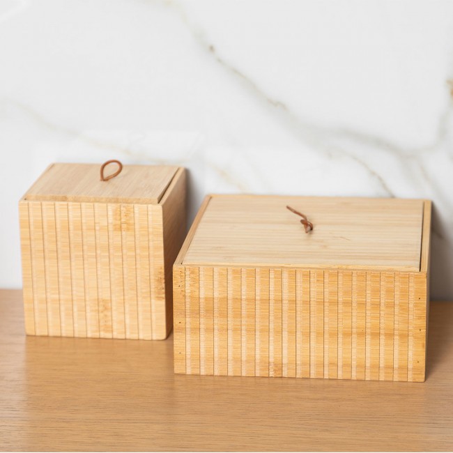 ESTIA ΚΟΥΤΙ ΑΠΟΘΗΚΕΥΣΗΣ ΚΑΙ ΟΡΓΑΝΩΣΗΣ BAMBOO ESSENTIALS 15x15x7cm