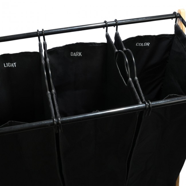 ESTIA ΚΑΛΑΘΙ ΑΠΛΥΤΩΝ BAMBOO ESSENTIALS 102lt 3 ΘΕΣΕΩΝ 68x40x76cm ΜΑΥΡΟ