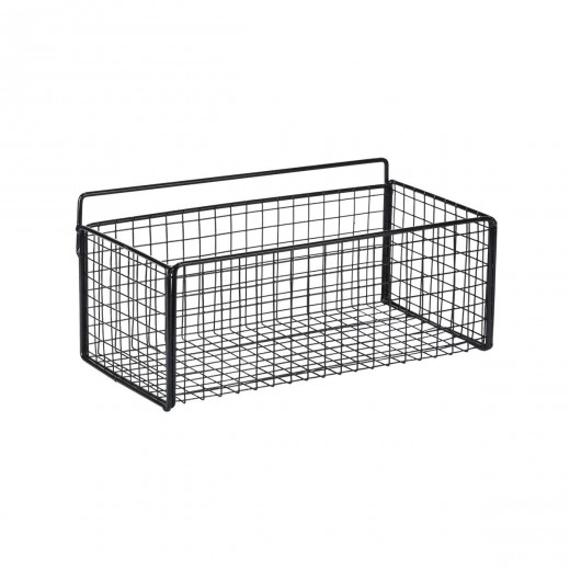 ESTIA ΚΑΛΑΘΙ ΟΡΓΑΝΩΣΗΣ CAGE ΚΡΕΜΑΣΤΟ ΜΕΤΑΛΛΙΚΟ 36x15x13cm ΜΑΥΡΟ