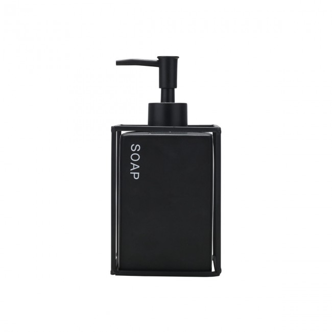 ESTIA ΑΝΤΛΙΑ ΣΑΠΟΥΝΙΟΥ CAGE 450ml ΚΕΡΑΜΙΚΗ ΜΑΥΡΗ ΜΕ ΜΕΤΑΛΛΙΚΟ ΠΛΑΙΣΙΟ