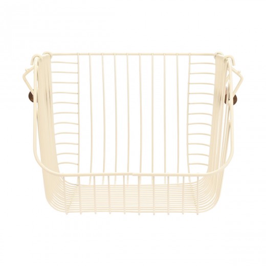 ESTIA ΚΑΛΑΘΙ ΟΡΓΑΝΩΣΗΣ ALLURE ΜΕΤΑΛΛΙΚΟ 26.5x29.5x21.5cm ΣΤΟΙΒΑΖΟΜΕΝΟ IVORY