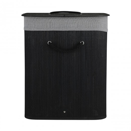 ESTIA ΚΑΛΑΘΙ ΑΠΛΥΤΩΝ BAMBOO ESSENTIALS 60LT ΠΤΥΣΣΟΜΕΝΟ ΟΡΘΟΓΩΝΙΟ ΜΑΥΡΟ ΝΕΑ ΠΛΕΞΗ