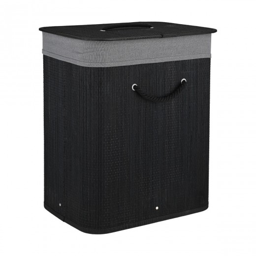 ESTIA ΚΑΛΑΘΙ ΑΠΛΥΤΩΝ BAMBOO ESSENTIALS 60LT ΠΤΥΣΣΟΜΕΝΟ ΟΡΘΟΓΩΝΙΟ ΜΑΥΡΟ ΝΕΑ ΠΛΕΞΗ