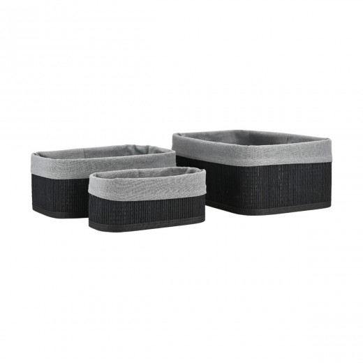 ESTIA ΚΑΛΑΘΙ ΟΡΓΑΝΩΣΗΣ BAMBOO ESSENTIALS ME ΕΠΕΝΔΥΣΗ ΣΕΤ 3ΤΕΜ. ΜΑΥΡΟ
