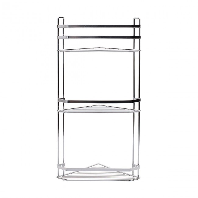 ESTIA ΕΤΑΖΕΡΑ ELEGANT ΜΕΤΑΛΛΙΚΗ ΓΩΝΙΑΚΗ 3 ΘΕΣΕΩΝ 54x28x18cm ΧΡΩΜΙΟΥ
