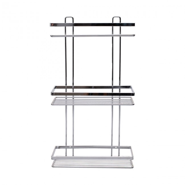 ESTIA ΕΤΑΖΕΡΑ ELEGANT ΜΕΤΑΛΛΙΚΗ ΙΣΙΑ 3 ΘΕΣΕΩΝ 46x25x12.5cm ΧΡΩΜΙΟΥ