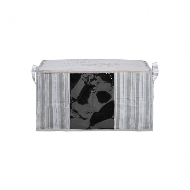 ESTIA ΘΗΚΗ ΑΠΟΘΗΚΕΥΣΗΣ NON WOVEN ΥΦΑΣΜΑΤΙΝΗ 60x45x35cm ΜΕ ΠΑΡΑΘΥΡΟ IVORY